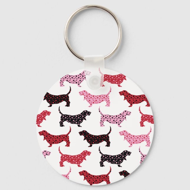 Lovely Bassets Keychain (Front)