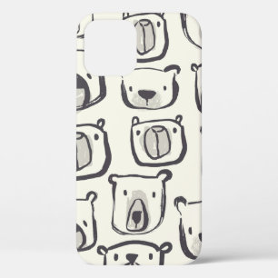 Lovely bear face hand drawn doodles illustration p iPhone 12 case