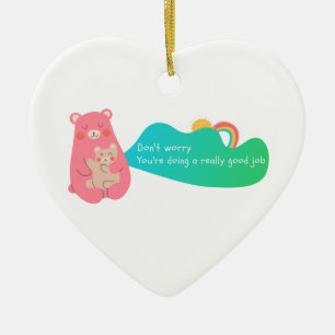 Lovely Bear Family  Ceramic Ornament