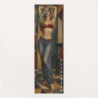 Lovely Beauty In Blue Jeans Yoga Mat