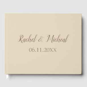 Lovely Beige Wedding Guest Book