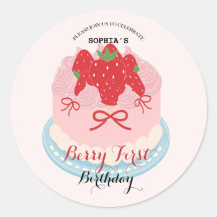 Lovely Berry Birthday Party Classic Round Sticker