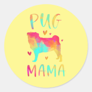 Lovely Best Pug Mom Ever Classic Round Sticker