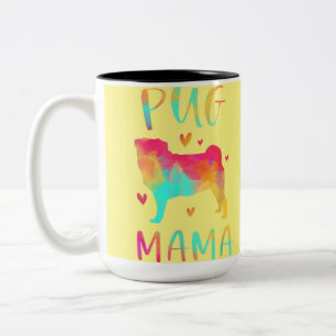 Lovely Best Pug Mom Ever Two-Tone Coffee Mug