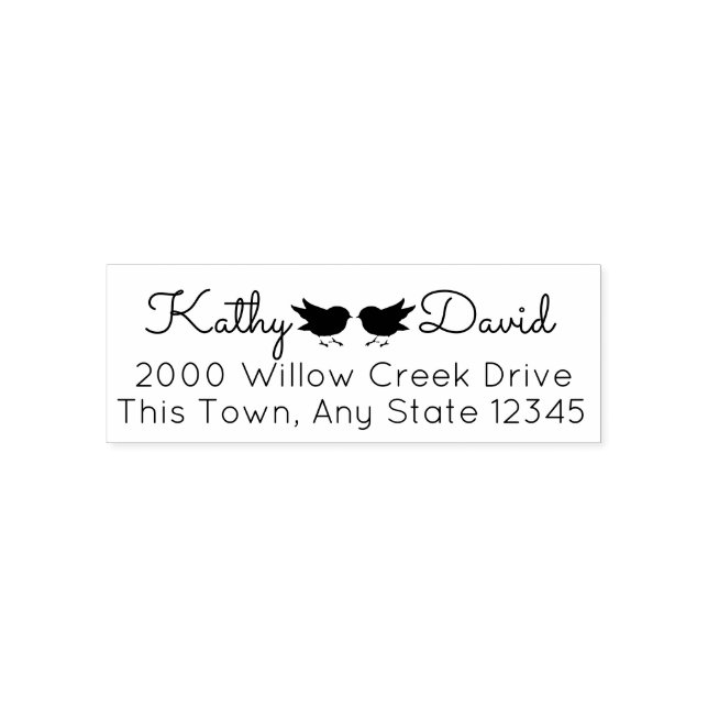 Lovely Birds Address Self-inking Stamp (Design)