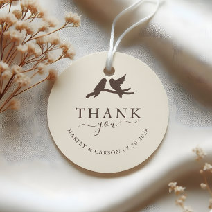 Lovely Birds Thank You Wedding Favour Tags