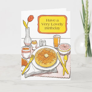 Lovely Birthday Breakfast Letterpress Card
