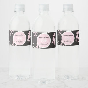 Lovely Birthday poodles Water Bottle Label