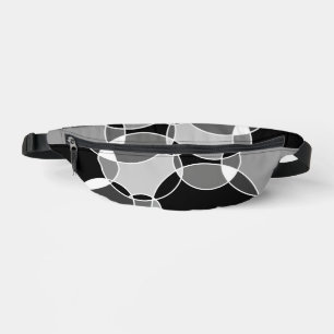 Lovely Black and White Intersected Circles Fanny Pack
