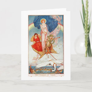 Lovely Blank Chariot of Freya Rainbow Goddess Card