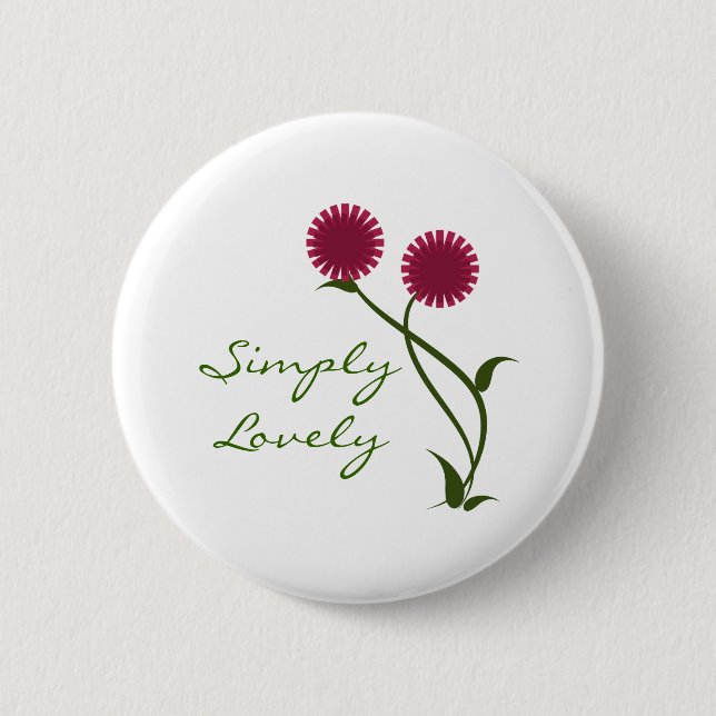 Lovely Blooms Button, Fuchsia 2 Inch Round Button (Front)