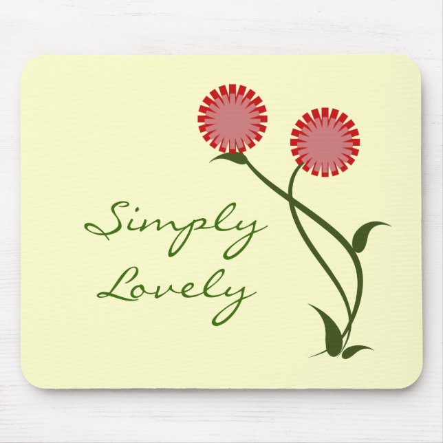 Lovely Blooms Mousepad, Red Mouse Pad (Front)