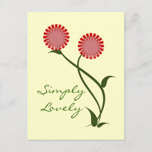 Lovely Blooms Postcard, Red Postcard