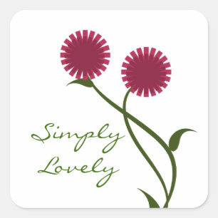 Lovely Blooms Square Stickers, Fuchsia Sticker