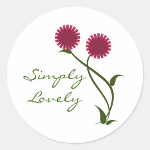 Lovely Blooms Stickers, Fuchsia Classic Round Sticker