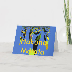 Lovely Blue African Tribal Motif Pattern Art Print Card