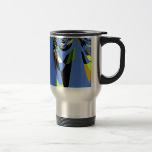 Lovely Blue African Tribal Motif Pattern Art Print Travel Mug