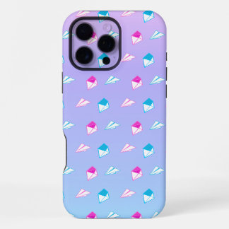 Lovely Blue and Pink Paper Plane Letter and Envelo iPhone 16 Pro Max Case