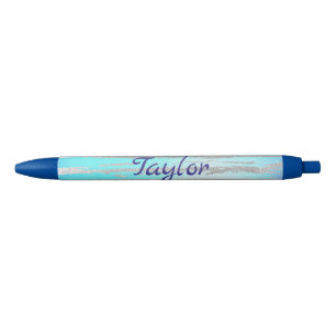 Lovely Blue and Silver Black Ink Pen