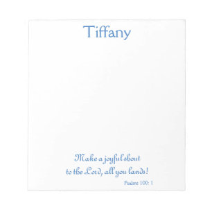 Lovely blue and white scripture notepad