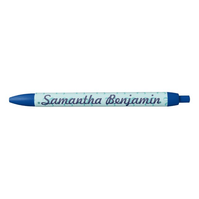 Lovely blue bows blue ink pen (Front)