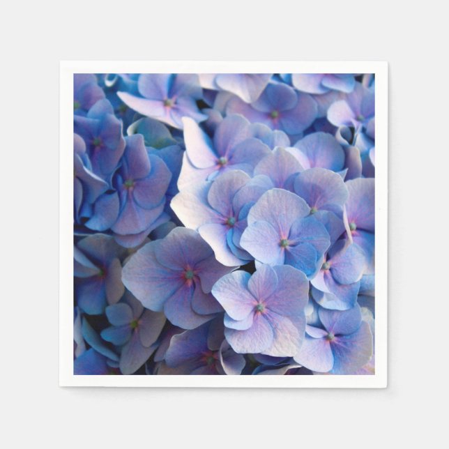 Lovely Blue Hydrangea Blossoms Napkin (Front)