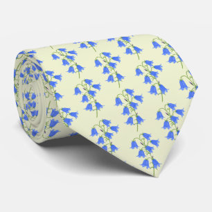 Lovely Bluebells Necktie Palest Olive Green