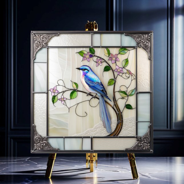 Lovely Bluebird on Flowering Vine Tile (Creator Uploaded)