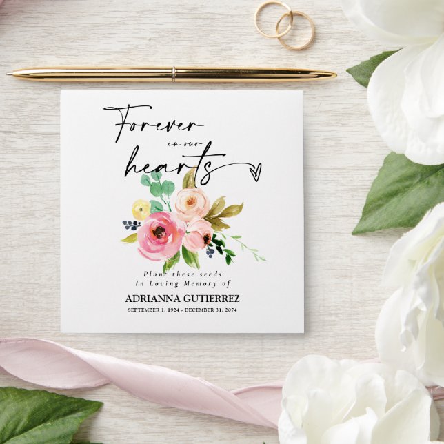 Lovely Blush Boho Seed Packet Memorial Funeral Env Envelope (Wedding)