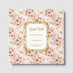Lovely Blush Gold Boho Wedding Guest Book Keepsake