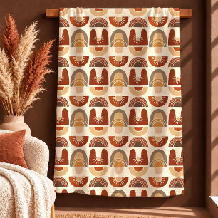 Lovely Boho Rainbows Ivory Beige Copper Gift Fleece Blanket