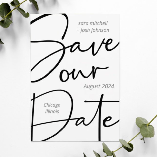 Lovely Bold Script Minimal Save the Date  (Creator Uploaded)