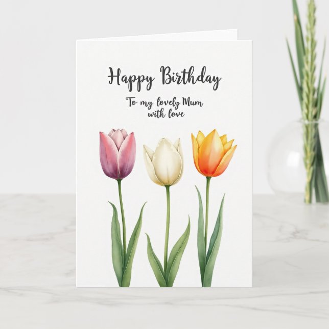 Lovely Botanical Birthday Card (Front)