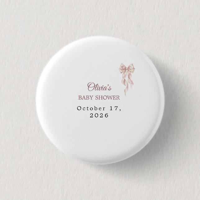 Lovely Bow 1 Inch Round Button (Front)