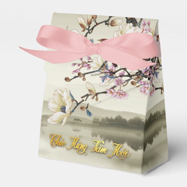 Lovely bucolic scene Spring Vietnamese New Year TF Favor Box (Front Side)