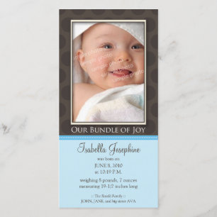Lovely Bundle of Joy Birth Announcement :: blue
