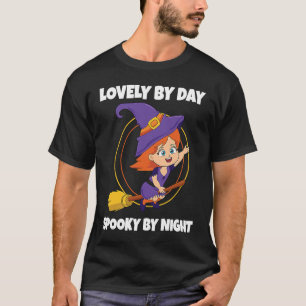 Lovely By Day Spooky By Night Witch Toddler Girl H T-Shirt
