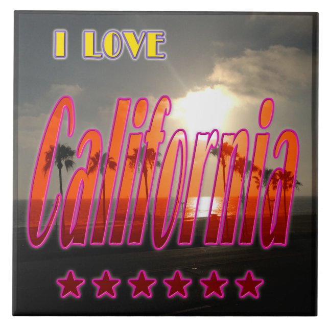 "Lovely California 3" Tile (Front)