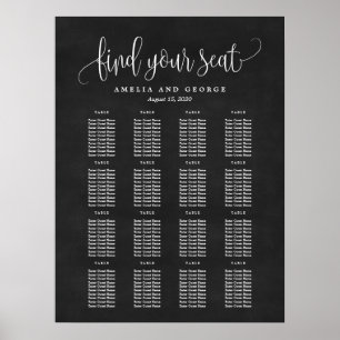 Lovely Calligraphy EDITABLE COLOR Seating Chart