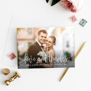 Lovely Calligraphy EDITABLE COLOR Thank You Card