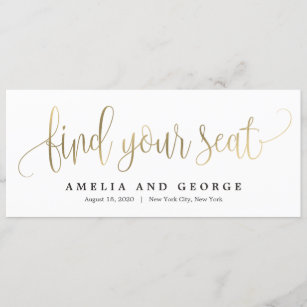 Lovely Calligraphy Find Your Seat Card