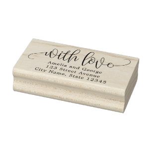 Lovely Calligraphy Personalized Wood Stamp