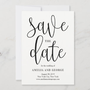 Lovely Calligraphy Save The Date Card