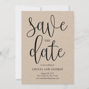 Lovely Calligraphy Save The Date Card