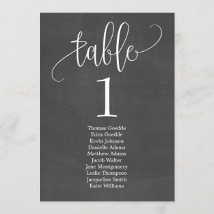 Lovely Calligraphy Table Seating Card