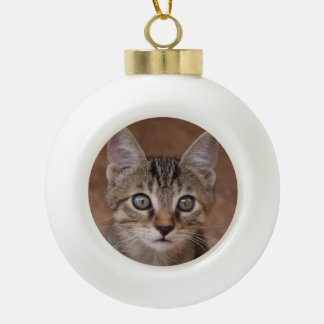 Lovely Cat Ceramic Ball Christmas Ornament