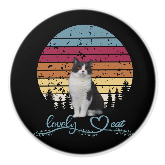 Lovely Cat Ceramic Knob (Front)