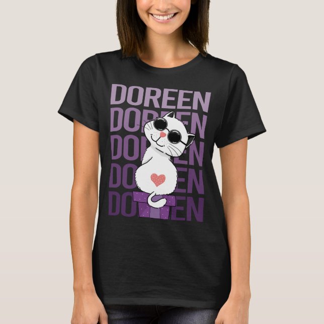 Lovely Cat - Doreen Name T-Shirt (Front)