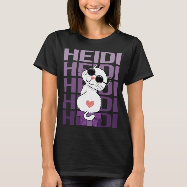 Lovely Cat - Heidi Name T-Shirt (Front)