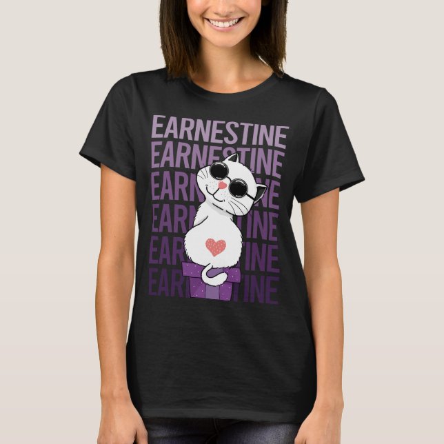 Lovely Cat - Jacqueline Name T-Shirt (Front)